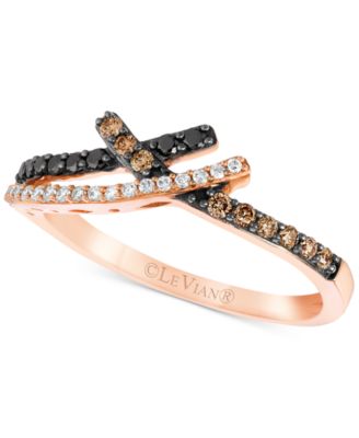 Le Vian - Diamond Crossover Statement Ring (1/4 ct. t.w.) in 14k Rose Gold
