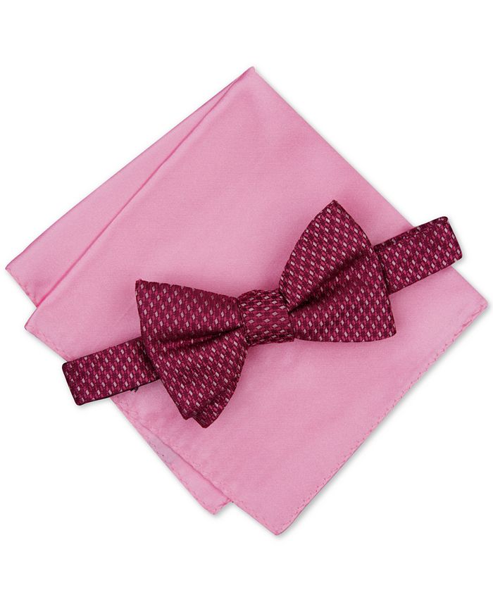 Alfani Men's Neat ToTie Bow Tie & Solid Pocket Square Set, Created for