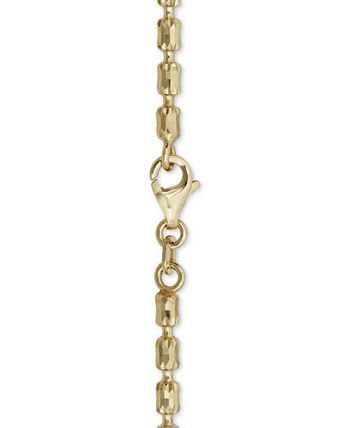 Italian Gold - Textured Barrel Link 18" Chain Necklace in 14k Gold