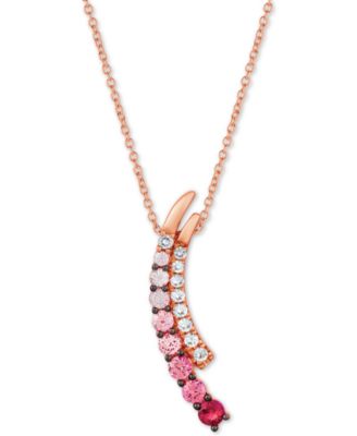Le Vian - Strawberry Layer Cake&reg; Ruby Pink Sapphire (3/4 ct. t.w.) & Vanilla Sapphires (1/4 ct.t.w.) 18" Pendant Necklace in 14k Rose Gold