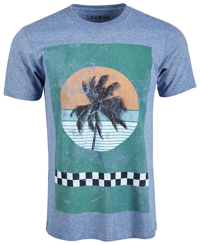 Univibe Men's Checker Palm Graphic T-Shirt - Macy's