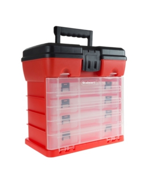 Trademark Global Storage and Tool Box - Durable organizer Utility Box - 4 Drawers with 19 Compartments Each by Stalwart