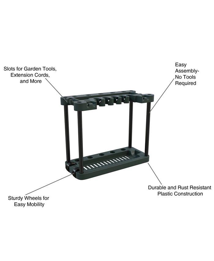 Trademark Global Stalwart Rolling Garden Tool Storage Rack Tower Fits 40 Tools Macy's