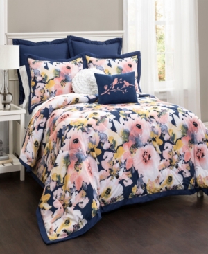 Floral Watercolor 7-Piece Bedding Comforter Set