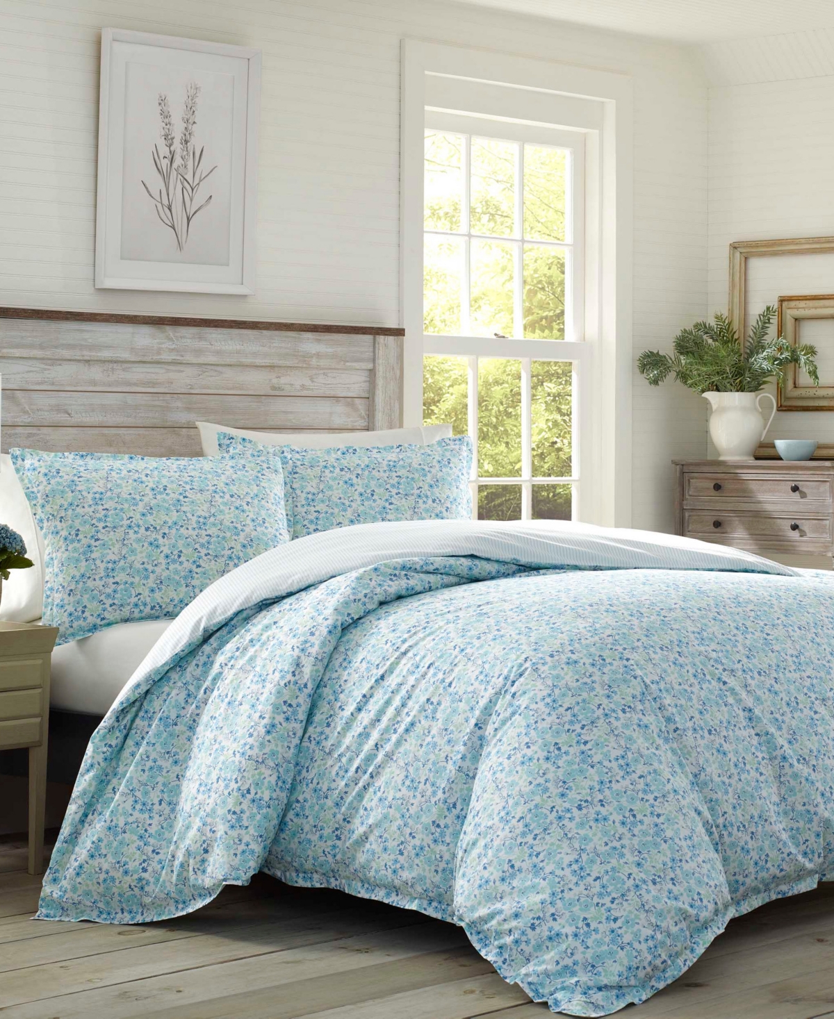 Laura Ashley Jaynie Stonewashed Cotton 3-Pc. Duvet Cover Set