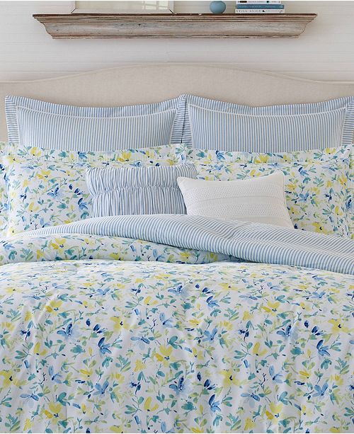 Laura Ashley Nora Sun Blue Comforter Set, Full/Queen & Reviews