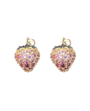 image of Noir Pink Cubic Zirconia Strawberry Stone Earring