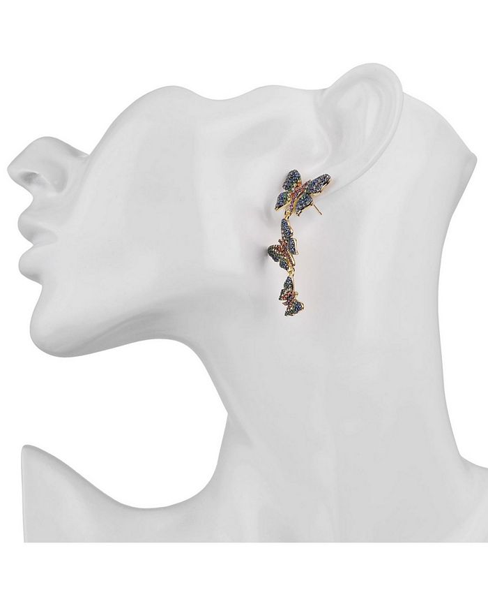JMFENFA Set Di Orecchini In Plastica Per Orecchie Sensibili – Fiori E Farfalle Con Zirconia – Ipoallergenici E Senza Metallo