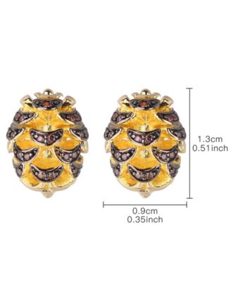 Acorn Stud Earring With Cubic Zirconia Stones