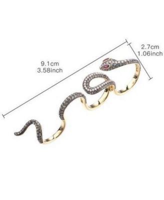 nOir Multi Finger Cubic Zirconia Snake Ring