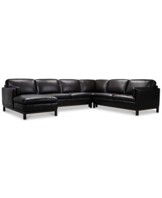 Furniture - Virton 136" 4-Pc. Leather Chaise Sectional Sofa, Created for Macy's