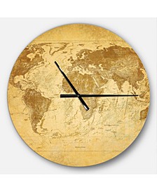 Designart Oversized Global Round Metal Wall Clock