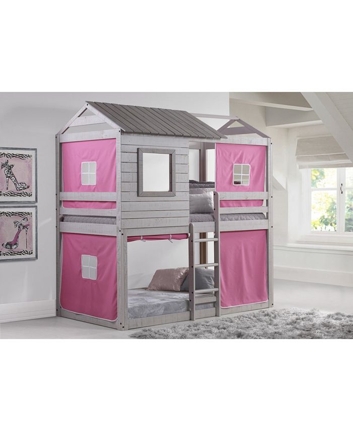 Donco Kids Twin Loft Bed Deer Blind Bunk Bed with Tent Kit Macy's