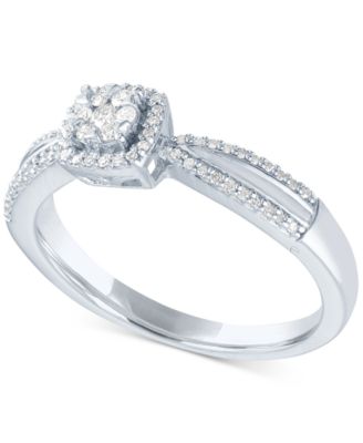 Diamond Cluster Promise Ring (1/6 ct. t.w.) in Sterling Silver