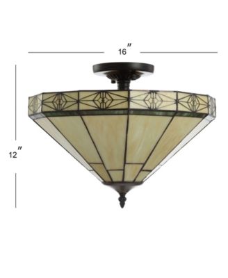 Jasmine 16" Tiffany-Style LED Semi-Flush Mount