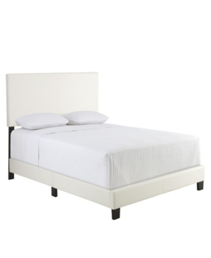 Ultima Carson Twin Faux Leather Upholstered Platform Bed Frame In White