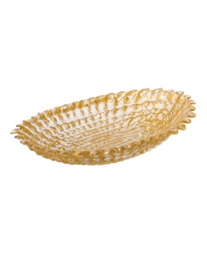 Classic Touch Gold Beveled Oval Bowl, Large