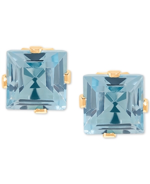 image of Blue Topaz Stud Earrings (1-3/8 ct. t.w.) in 14k Gold