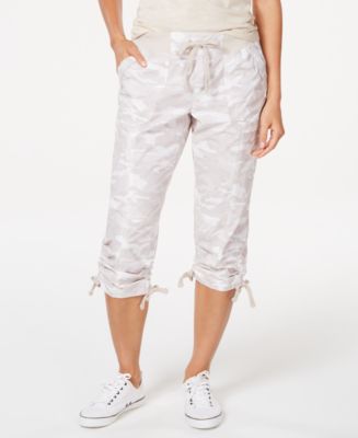 Calvin Klein Poplin Capri Cargo Pants - Macy's