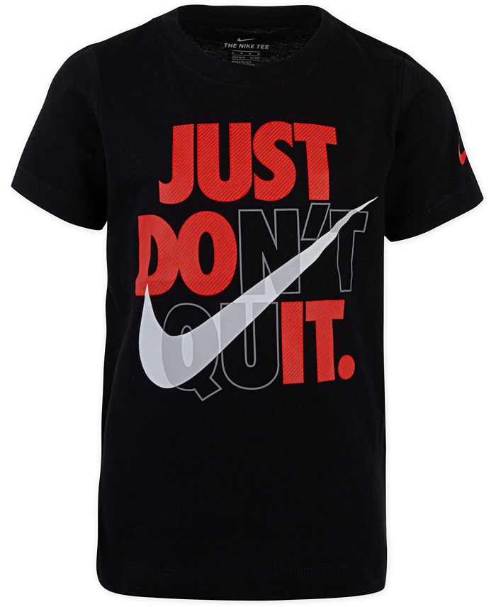 Convencional Atar Posicionamiento en buscadores Nike Toddler Boys Just Don't Quit Logo T-Shirt & Reviews - Shirts & Tops -  Kids - Macy's