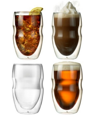 Serafino Artisan Series Double Wall 12 oz Iced Tea and Coffee Glasses - Set of 4