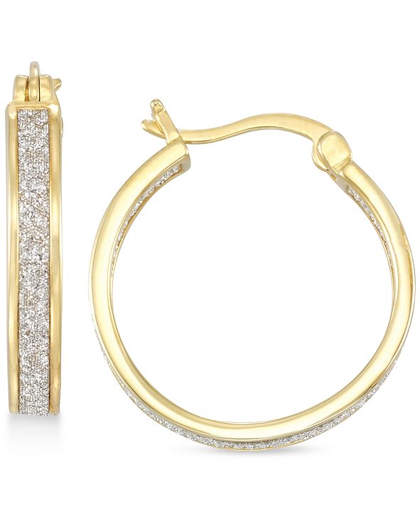 Simone I. Smith Glitter Hoop Earrings Set in 18k Gold Over Sterling Silver or Sterling Silver ...