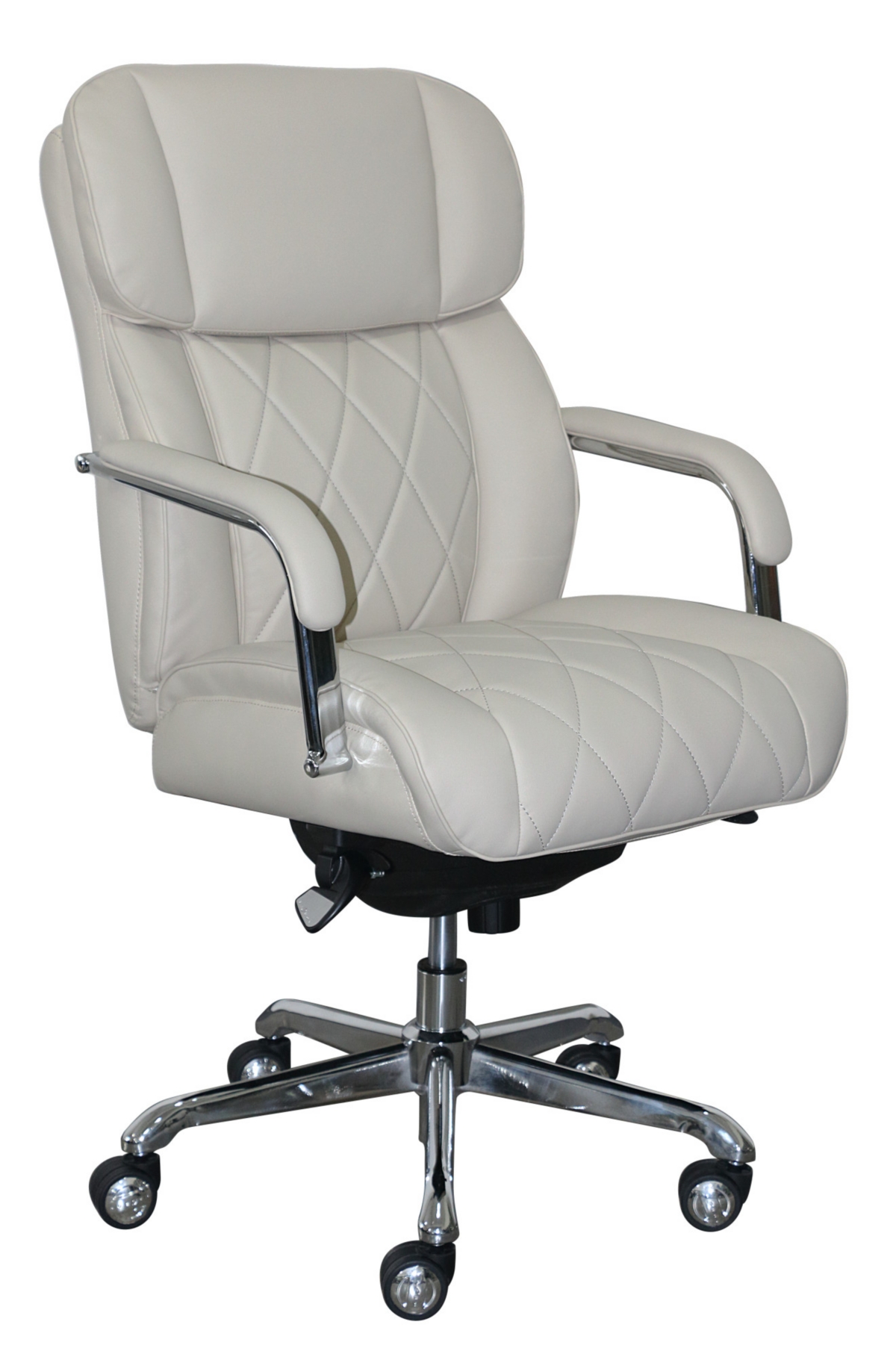 La-z-boy Sutherland Quilted Leather Office Chair In Ivory