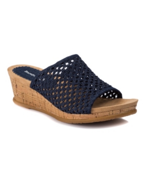 Shop Baretraps Women's Flossey Slide Wedge Sandals In Blue