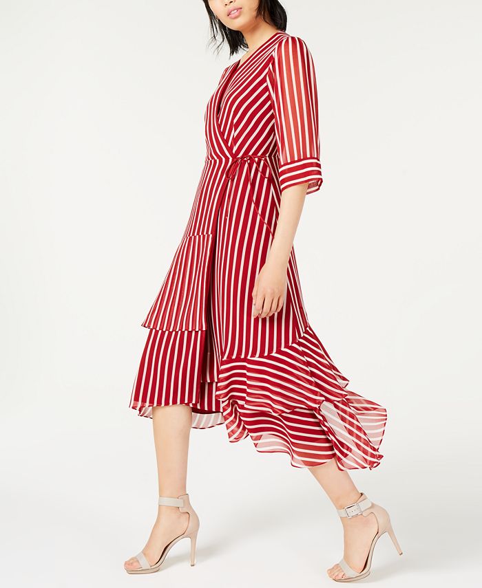 Marella Striped Tiered Maxi Dress - Macy's