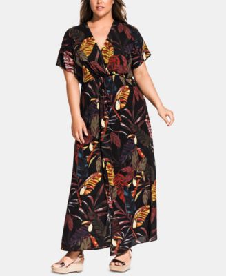 City Chic - Trendy Plus Size Canopy Surplice Maxi Dress