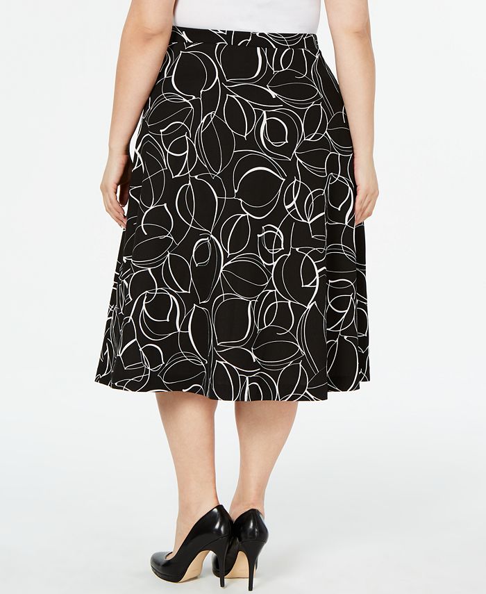 Alfani Plus Size Printed Midi Skirt, Created for Macy's - Macy's