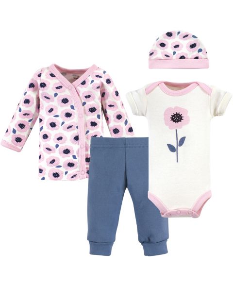 Комплекты Touched by Nature Natural Cotton Preemie Layette Set для девочек-малышей, цвет: Blossoms