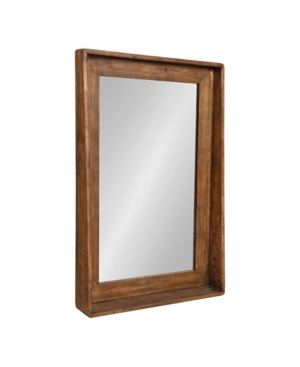 Kate And Laurel Basking Wall Mirror With Shelf In Brown