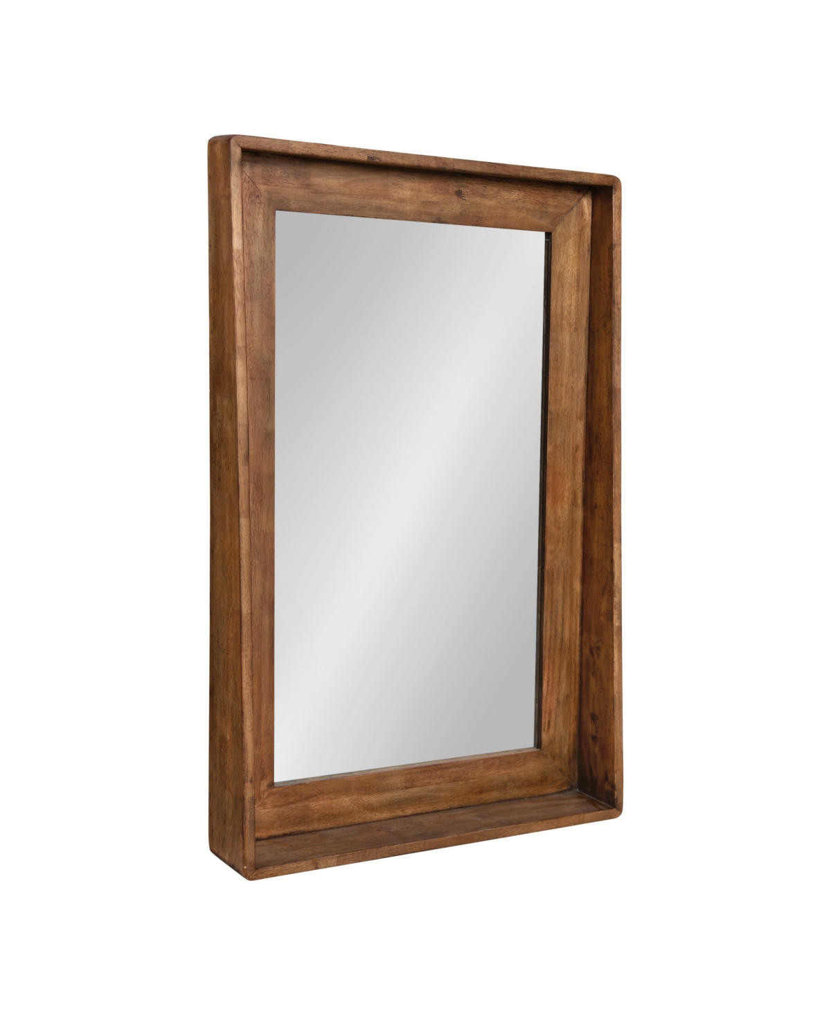 Basking Wall Mirror with Shelf - Brown
