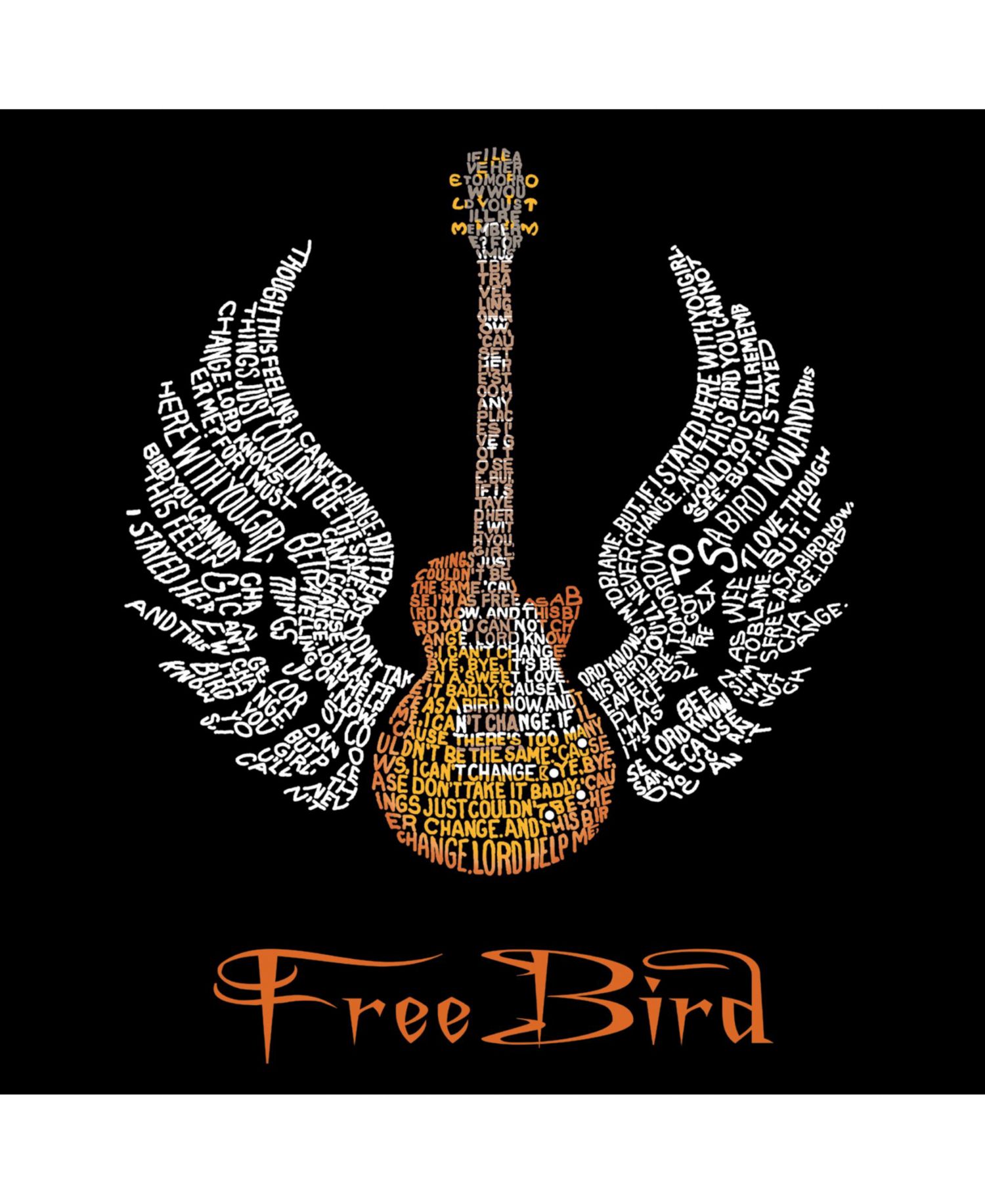 Mens Word Art T-Shirt - Lyrics to Freebird