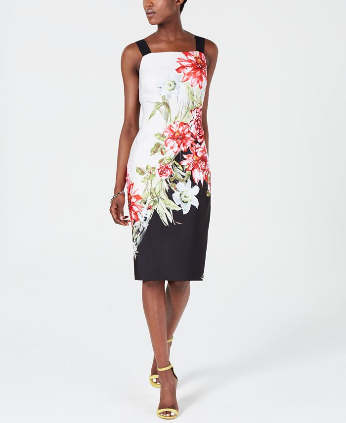 Adrianna Papell Floral Bodycon Dress - Macy's