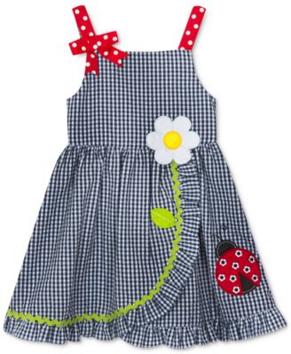 Rare Editions - Little Girls Ladybug Wrap-Front Dress