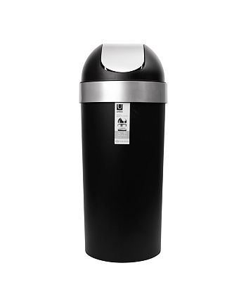 Umbra Venti 16-Gallon Swing-Top Trash Can Black