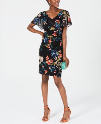 Connected BLACK Women's Plus Size Floral Popover Jersey-Knit Dress, US 18W - Walmart Supplies