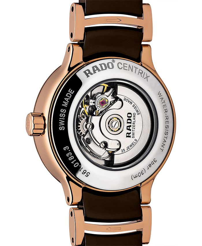 Rado Women's Swiss Automatic Centrix Diamond Accent Rose GoldTone PVD