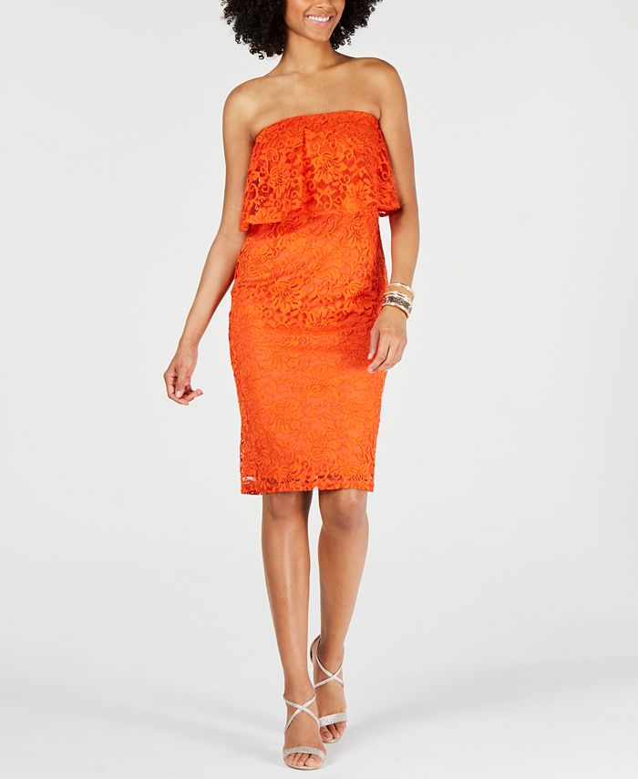 Thalia Sodi Strapless Lace Dress, Created for Macy's - Macy's