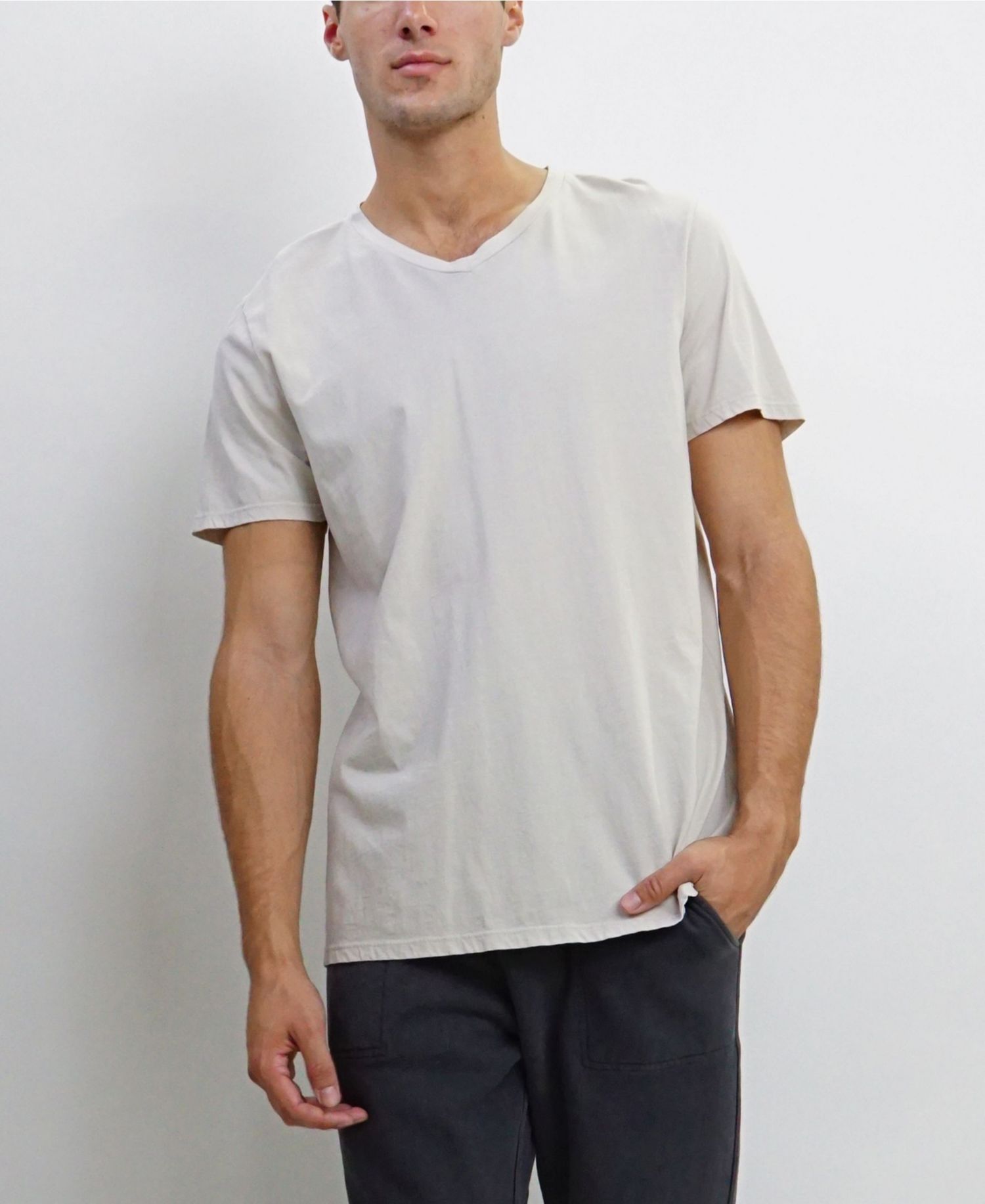 TMV002CJ Mens Cotton Jersey Short-Sleeve V-Neck T-Shirt