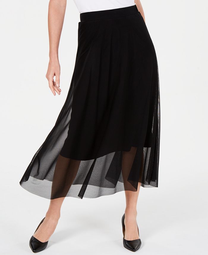 Alfani Petite Mesh Midi Skirt, Created For Macy's - Macy's