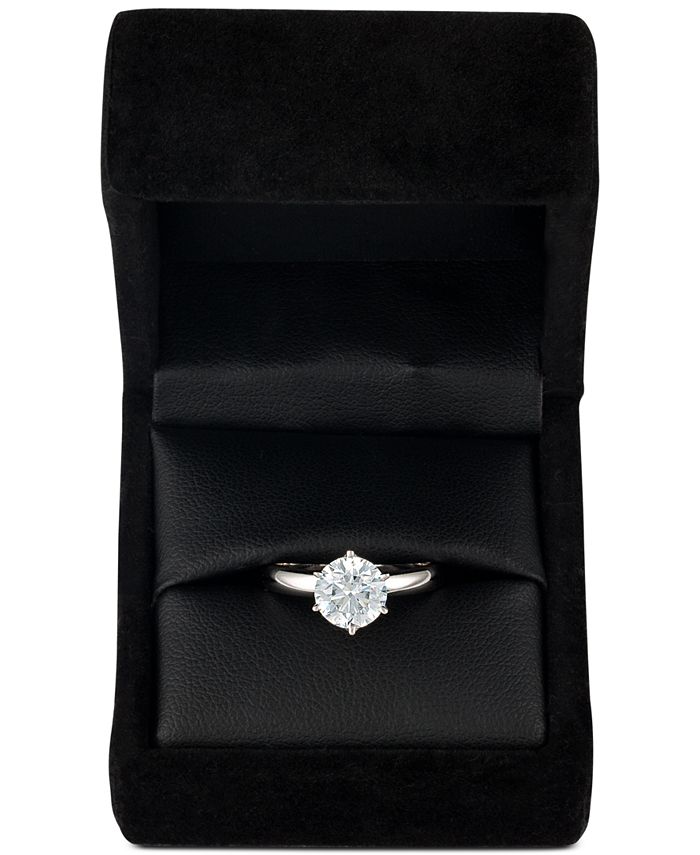 Macy's Certified Diamond Solitaire Engagement Ring (2 ct. t.w.) in 14k ...