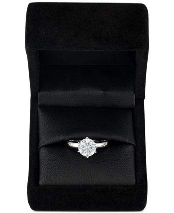 Macy's - Certified Diamond Solitaire Engagement Ring (2 ct. t.w.) in 14k White Gold