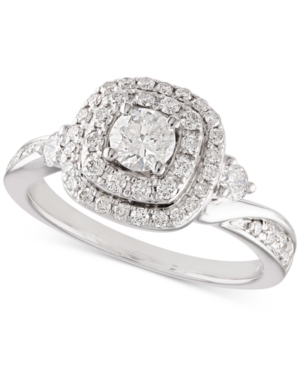 image of Diamond Double Halo Engagement Ring (1 ct. t.w.) in 14k White Gold