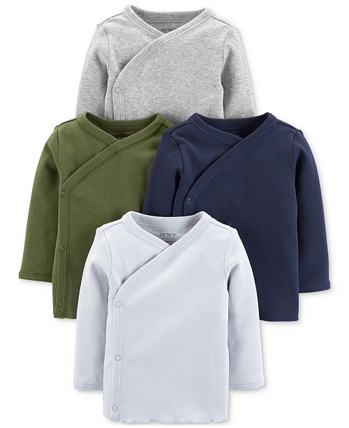 Carter S Baby Boys 4 Pk Cotton Long Sleeve Kimono T Shirts