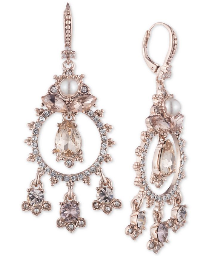 Marchesa Rose GoldTone Crystal Chandelier Earrings Macy's