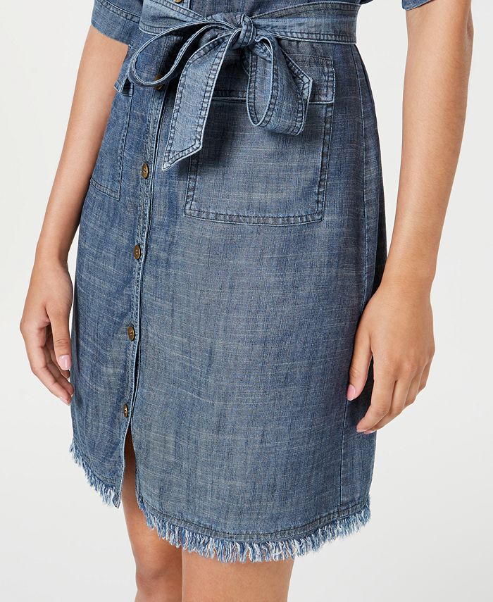 Trina Turk Lanai Denim Frayed Hem Shirtdress Macy s
