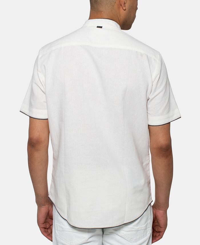 Sean John Men's White Party Regular-Fit Band-Collar Shirt & Reviews ...